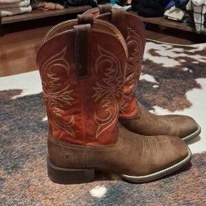 Ariat Men's Brown and Red Western Boots